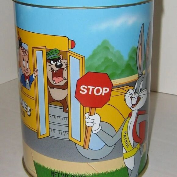 LOONEY TUNES SCHOOL BUS BRACH'S CANDY CANISTER - METAL - 1989 - Picture 2 of 7